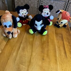 Vintage Disney Pluto Mickey Minnie Bambi Plush Stuffed Animal Toys Lot‎ Applause